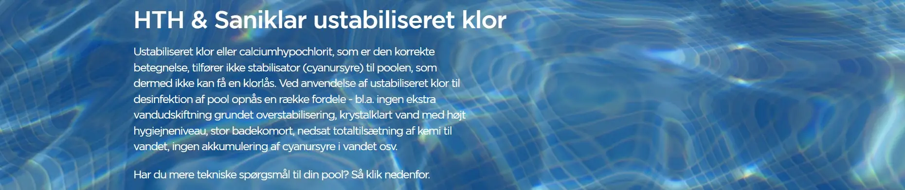 HTH® &amp; Saniklar® Desinfektion